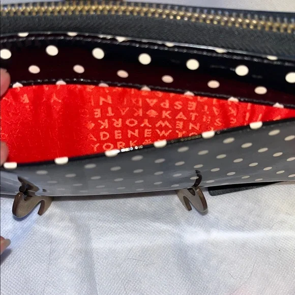 KATE SPADE NEW YORK TWO TONE POLCA-DOT ZIP AROUND WALLET - Picture 3 of 9